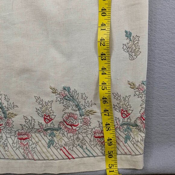 Keren Hart 2 Pc Midi Dress Linen Blend Womens Medium Ivory Cream Embroidery - Picture 13 of 15